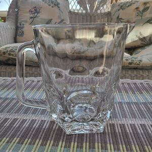 Vintage Duralex Verallia Double Thumbprint Water Pitcher 6.5" Spain 1960's